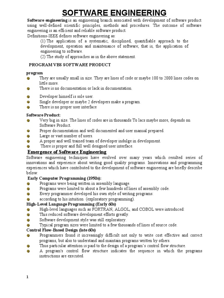 Overview of Software Engineering Principles | PDF | Software Testing ...