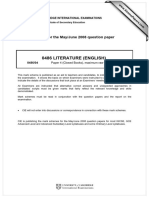 0486 Literature (English) : MARK SCHEME For The May/June 2008 Question Paper