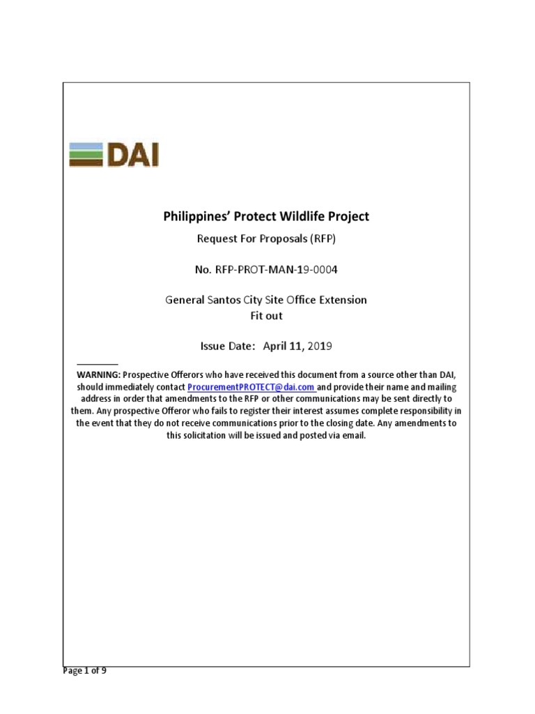 RFP for General Santos Office Fit-Out | PDF | Request For Proposal ...
