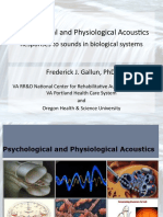 Psychological and Physiological Acoustics: Responses To Sounds in Biological Systems