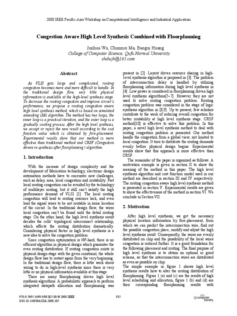 Congestion Aware Fplan Synthesis | PDF | Genetic Algorithm | Logic ...