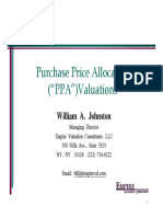 Purchase Price Allocation ("PPA") Valuations: William A. Johnston