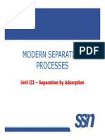 Modern Separation Processes: Unit III - Separation by Adsorption