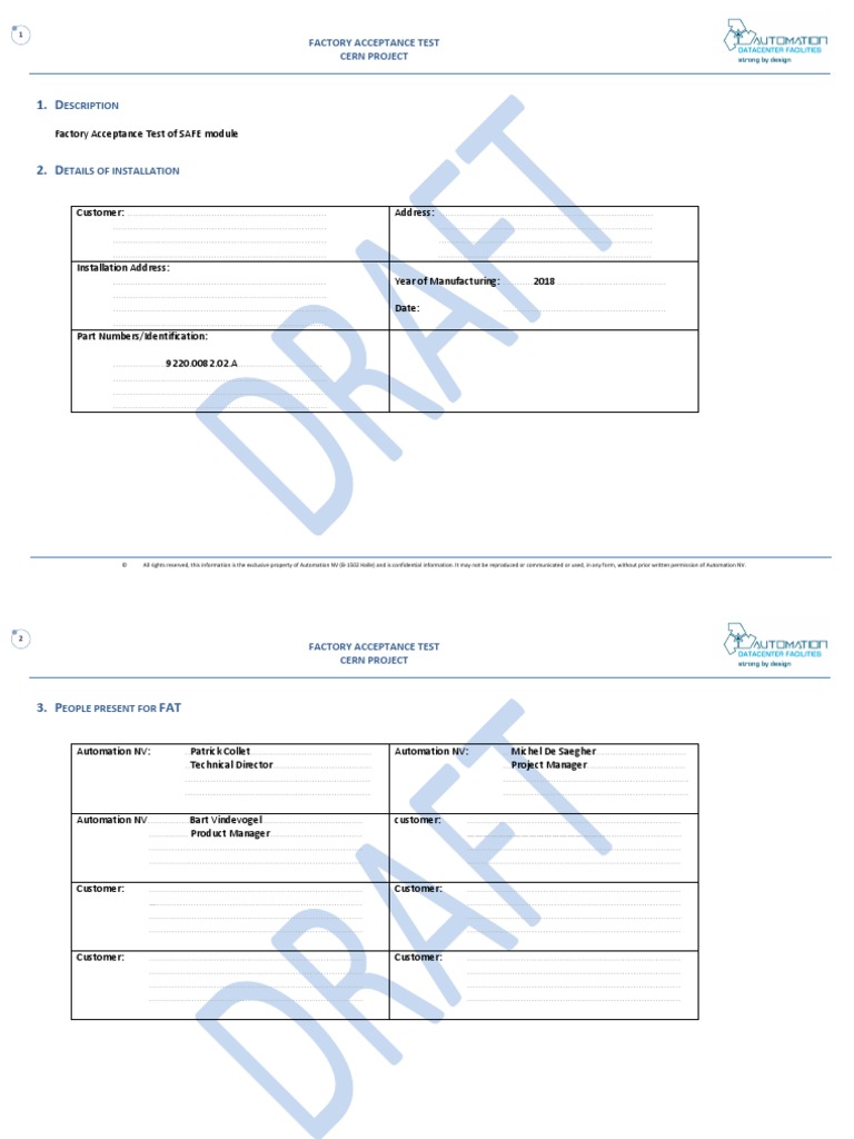 Escription: Factory Acceptance Test of SAFE Module | PDF | Automation ...