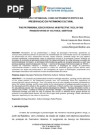 DROPA et al A EP COMO INSTRUMENTO EFETIVO NA PRESERVAÇAO DO PATRIMÔNIO CULTURAL