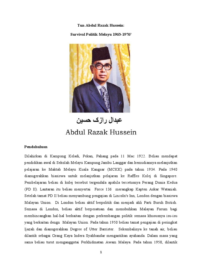 Tun Abdul Razak Hussein | PDF