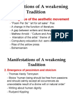 Manifestations of A Weakening Tradition: 1. Emergence of The Aesthetic Movement