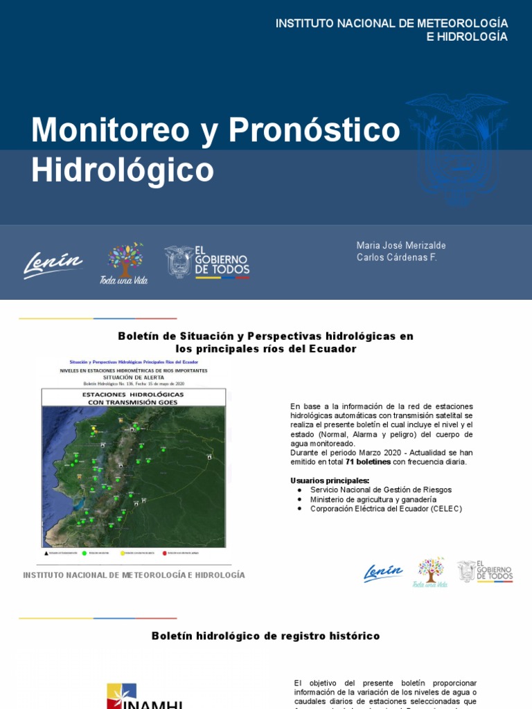 Actividades Monitoreo y Pronóstico Hidrológico PDF Hidrología Clima