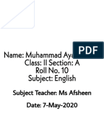 Ayaan Ovais English Literature