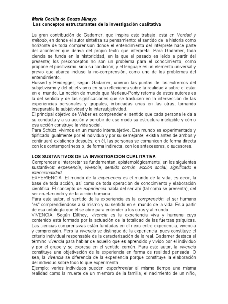 Maria Cecília de Souza Minayo | PDF | Verdad | Comprensión