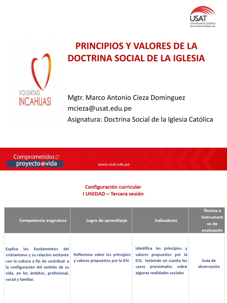 Principios y Valores de La Doctrina Social de La Iglesia PDF | PDF ...