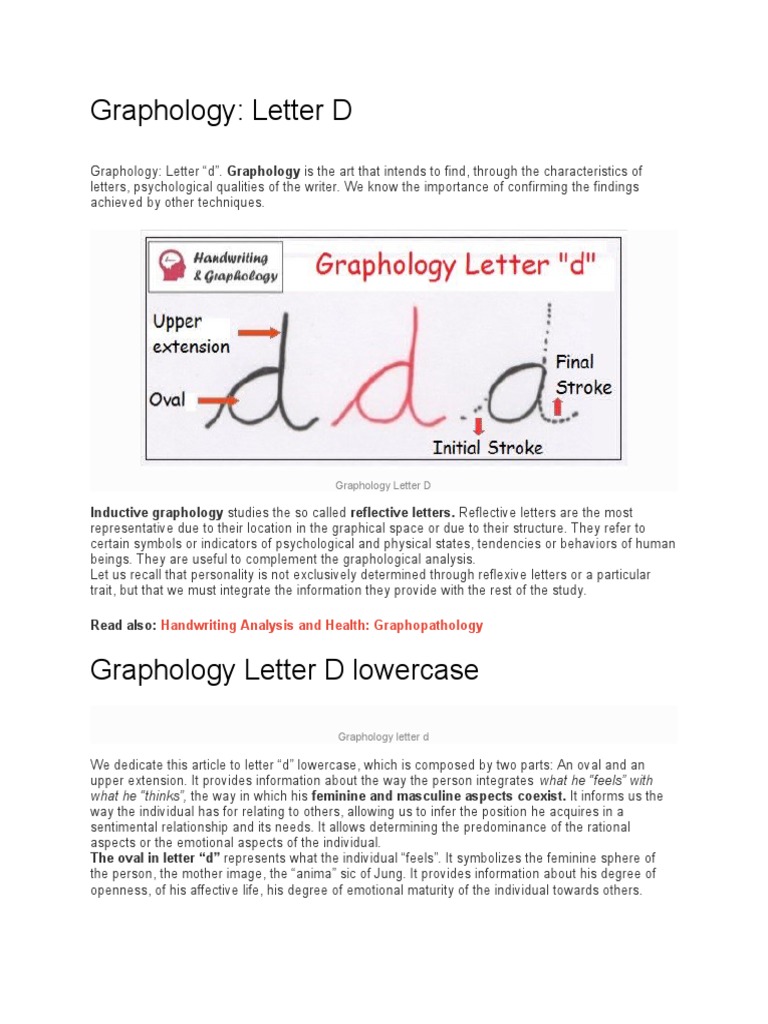 Graphology: Letter D: Inductive Graphology Studies The So Called ...