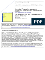 The Rorschach Test and The Assessment of Object Relations