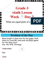 Grade 3 Math Lesson Week 13 Day 2: What Are Equal Parts of A Whole?