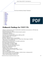 Hallmark Findings For NEET PG