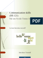 Communication Skills (HS 121) : Ma'am Syeda Umme Aeman