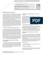 Mental Wellness System For COVID192020Brain Behavior and Immunity PDF