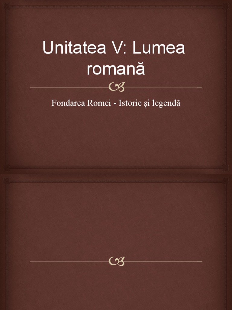 Fondarea Romei - Istorie Si Legenda | PDF
