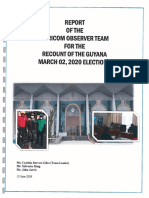 Caricom Observer Report 2020 - Guyana Elections Recount