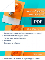 How To Organize Your Speech
