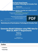 Generator Model Validation Using PMU Data For MOD-26, MOD-27 Requirements