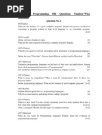 Computer Programming Old Questions Number-Wise Solutions: Question No. 1