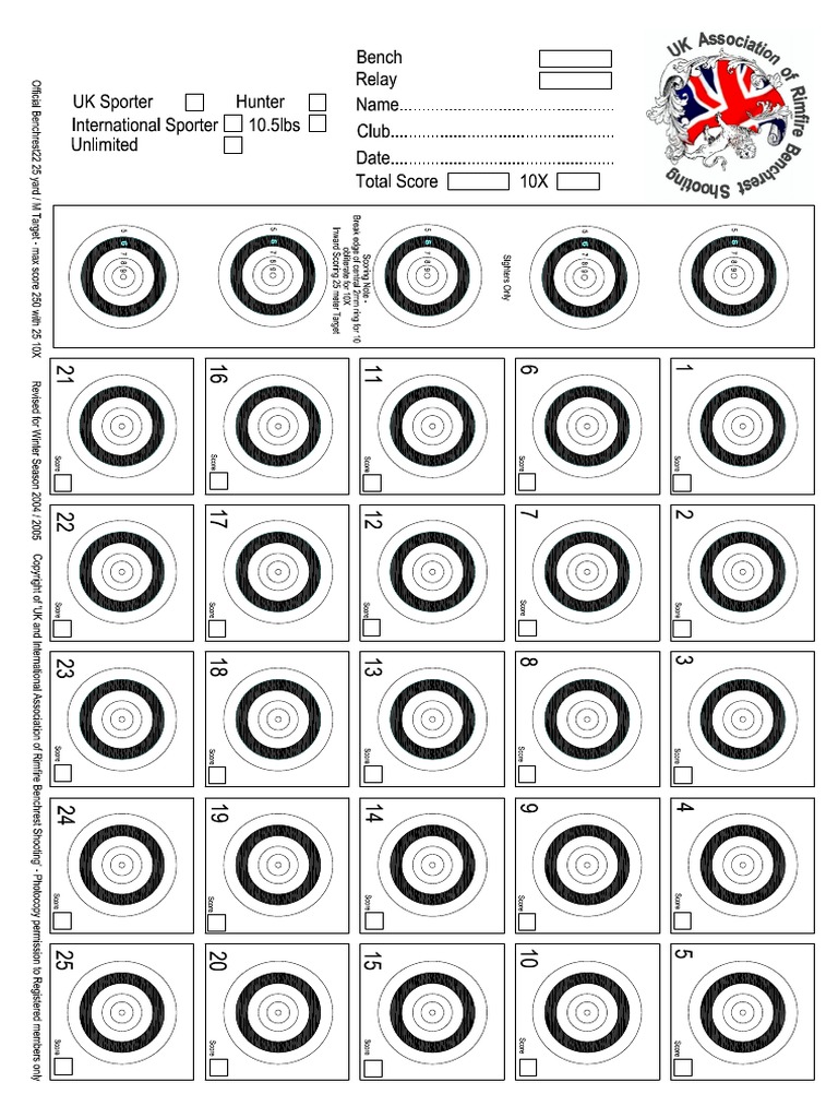 Alvo Benchrest Oficial A3 | PDF