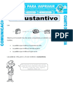 Ficha Ejercicios de Sustantivos para Cuarto de Primaria