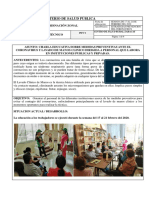 Formato 1 Informe Semanal de Charla de Coronavirus y Lavado de Manos