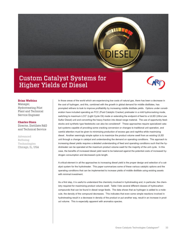 113-Custom Catalyst Systems For Higher Yields of Diesel | PDF ...