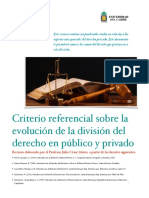 Criterio referencial sobre la evolución de la división del derecho en público y privado