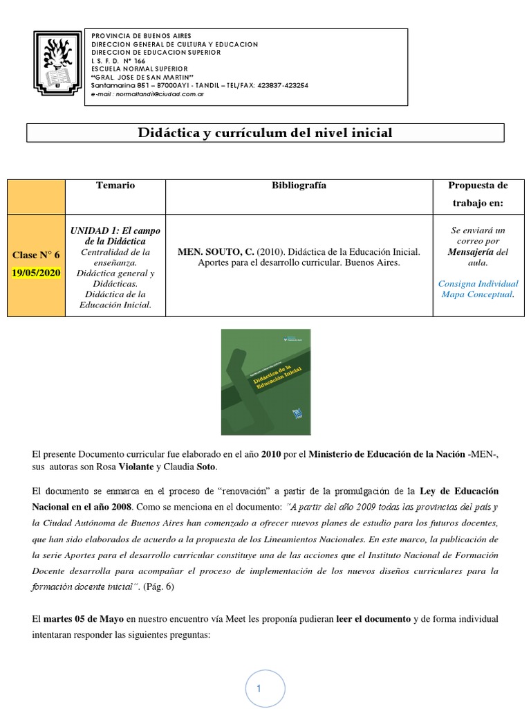 Didáctica y Currículum en Educación Inicial | PDF | Educación de la ...