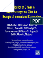 Investigation of Q Fever in Bosnia-Herzegovina, 2000: An Example of International Cooperation