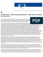 SU-DS01-2018 - Cybersecurity Preparedness - Cyber Range, Simulation and Economics