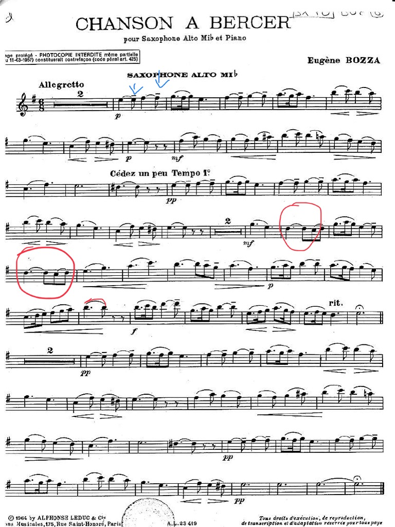 Chanson A Bercer Bozza Sax Alto PDF
