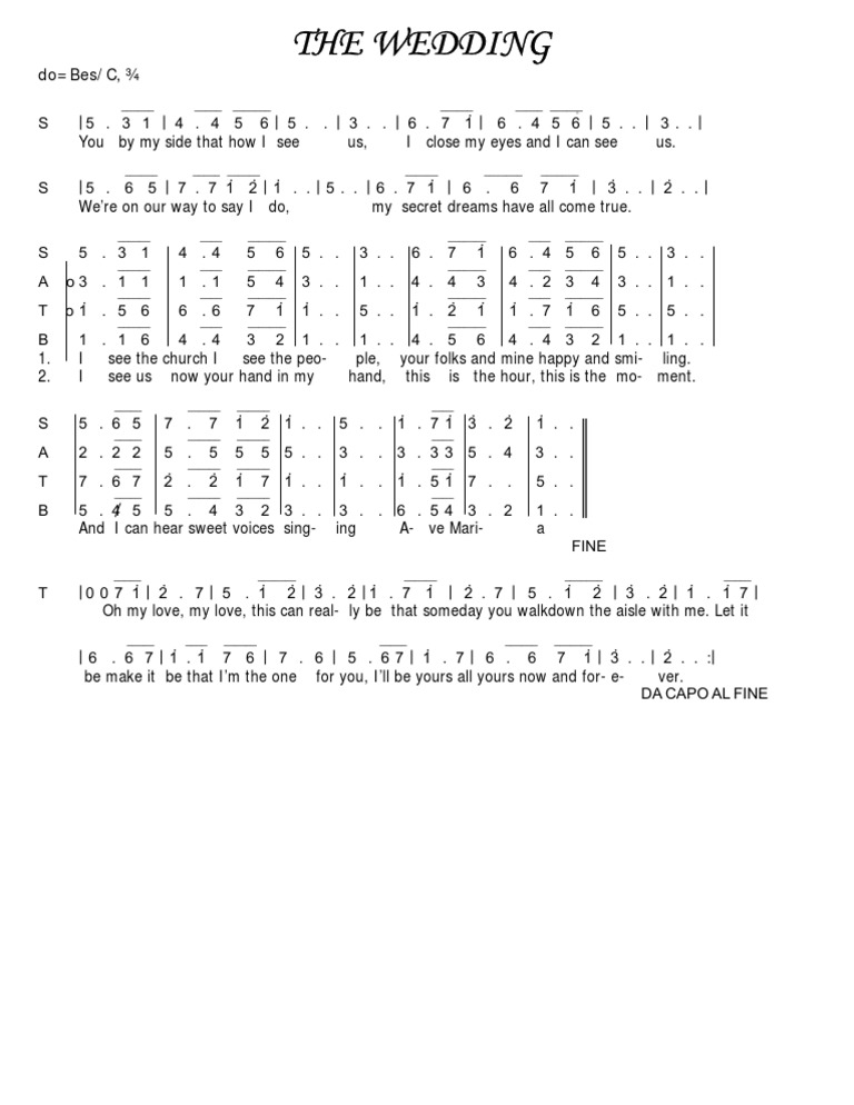 Wedding Song Lyrics and Chords | PDF