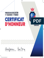 Certificat D'honneur 2020 - Le Grand Concours