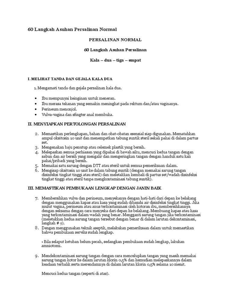 Asuhan Persalinan Normal 58 Langkah Pdf