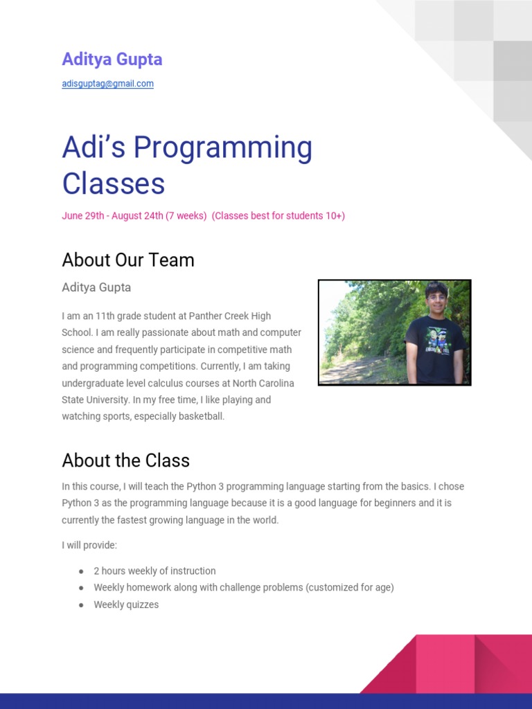 Brochure | PDF | Python (Programming Language) | Control Flow