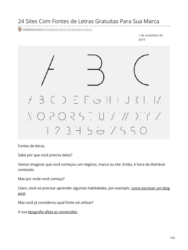 24 Sites Com Fontes de Letras Gratuitas para Sua Marca | PDF | Sites |  Esboço, image size:768x1024