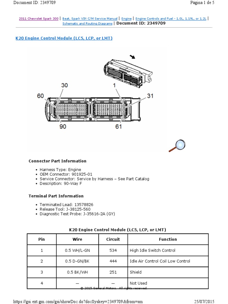 K20 Engine Control Module (LC5, LCP, or LMT) PDF Ignition System Relay