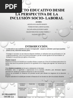Proyecto Educativo Desde La Perspectiva de La Inclusión