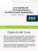 Programa en Gestión de Relaciones Comunitarias y Conflictos Socio Ambientales