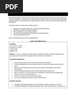 Fresher BBA Resume