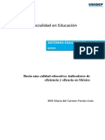 Hacia Una Calidad Educativa Indicadores de Eficiencia y Eficacia en México