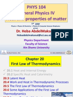 Phys 104 General Physics Iv Heat and Properties of Matter: Dr. Heba Abdelmaksoud