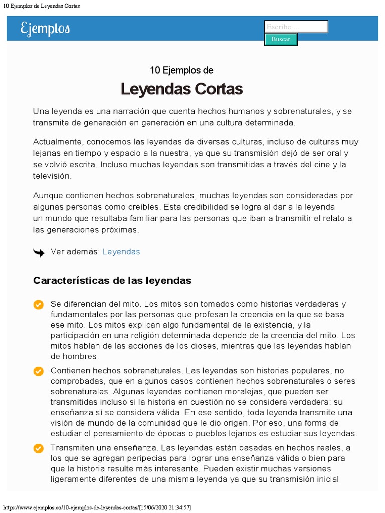 Vista suizo Gimnasia 10 Ejemplos de Leyendas Cortas | PDF | Leyendas