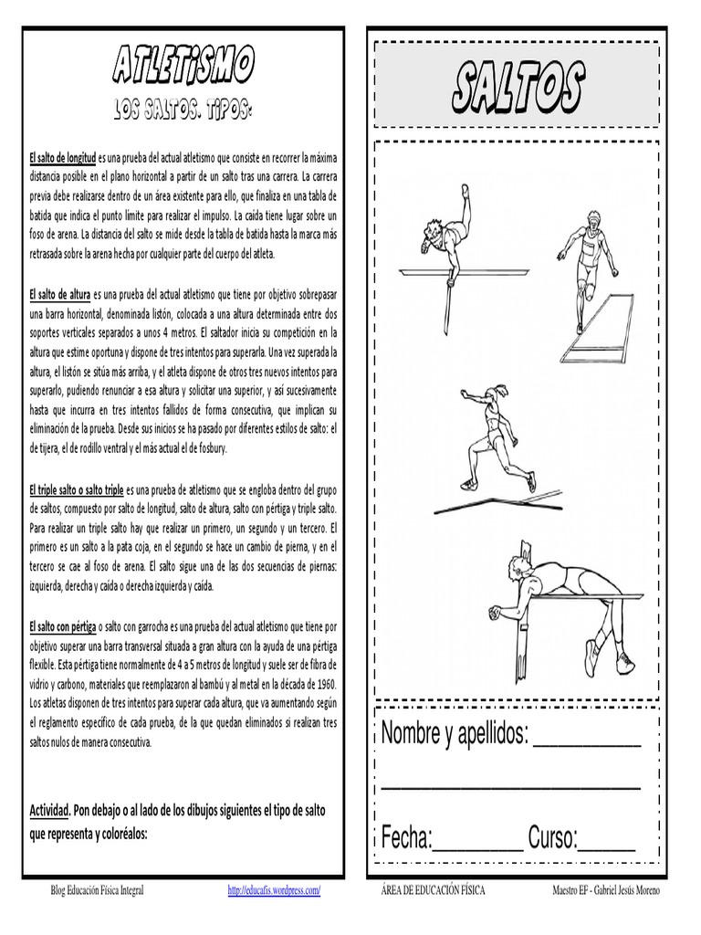 Tipos de Saltos en Atletismo | PDF | Deporte del atletismo | Deportes ...