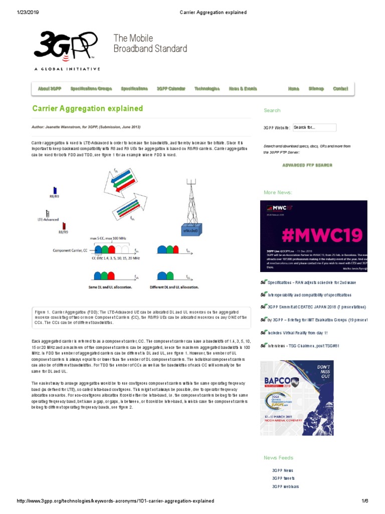 Carrier Aggregation Explained PDF PDF Lte Advanced Data Transmission