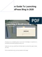 A Concise Guide To Launching A WordPress Blog in 2020